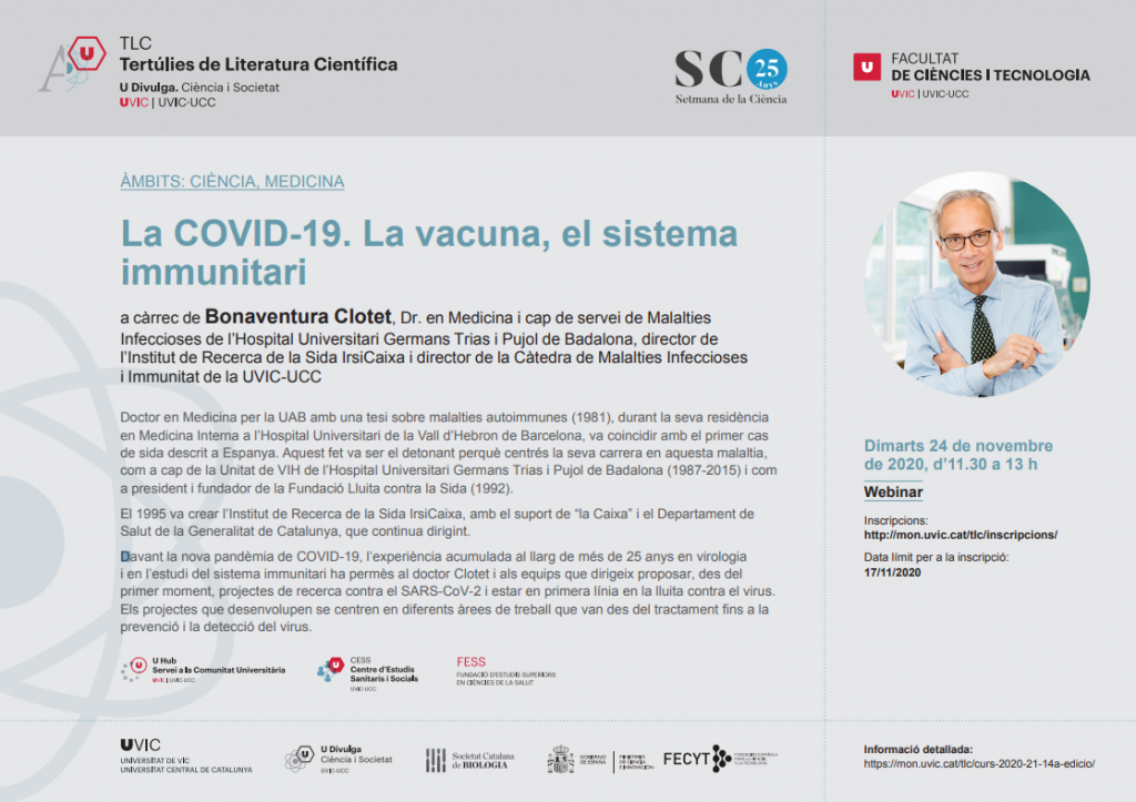 Webinar TLC. La COVID-19. La vacuna, el sistema immunitari.