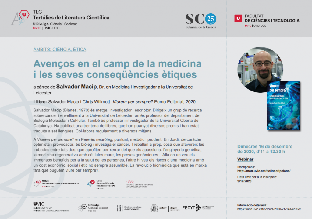 Webinar TLC. Avenços en el camp de la medicina i les seves conseqüències ètiques