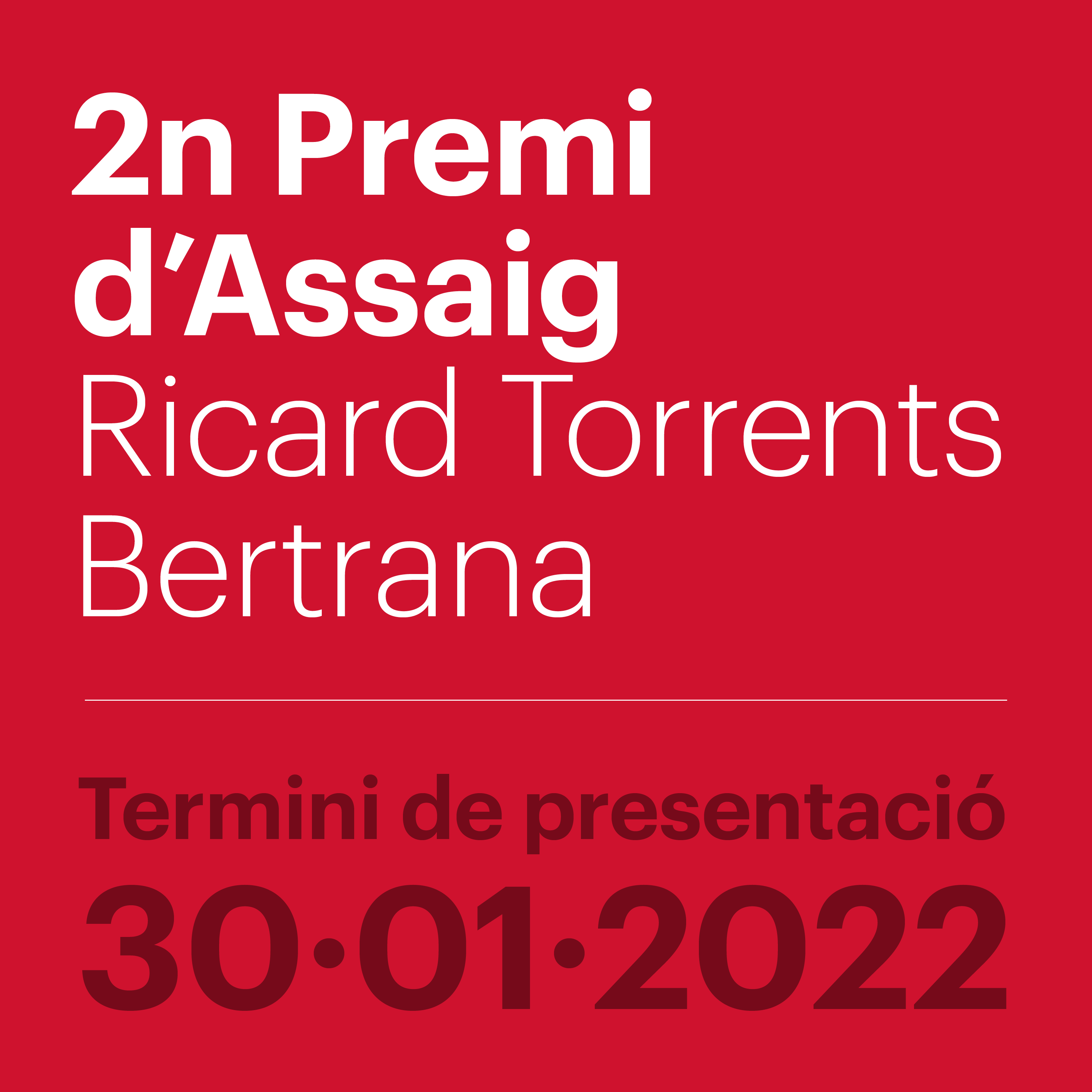 2n Premi d’Assaig Ricard Torrents Bertrana