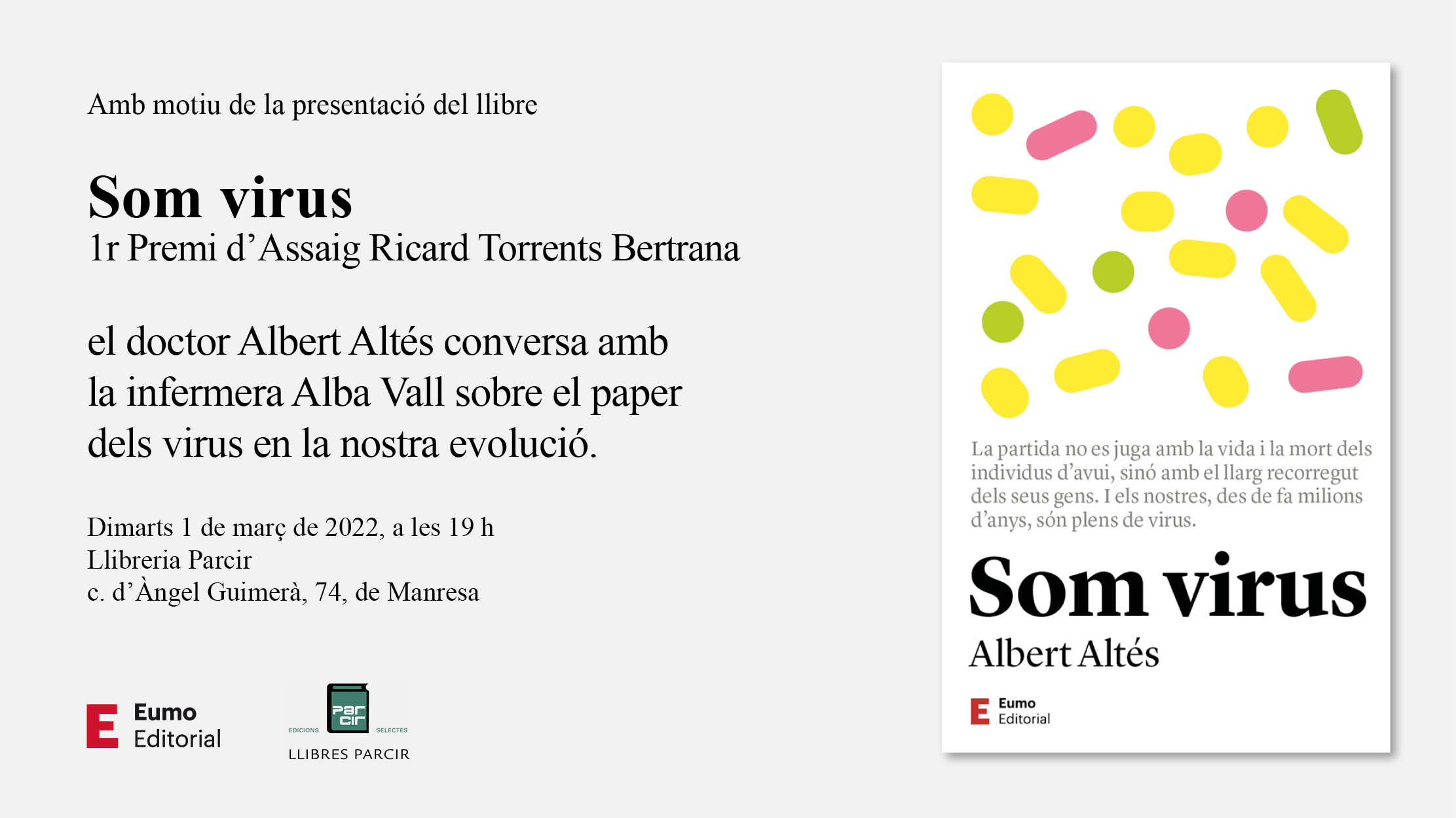 Presentació del llibre Som virus. Albert Altés conversa amb Alba Vall