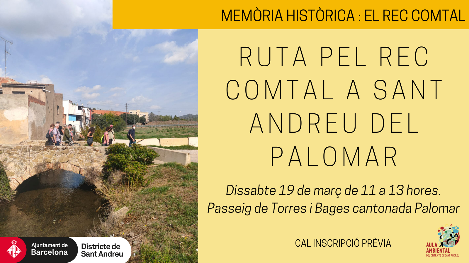 Ruta pel Rec Comtal a Sant Andreu del Palomar