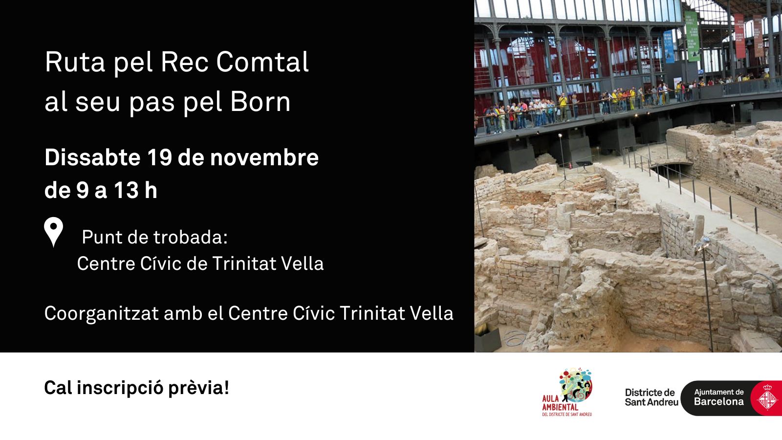 Ruta pel Rec Comtal al seu pas pel Born