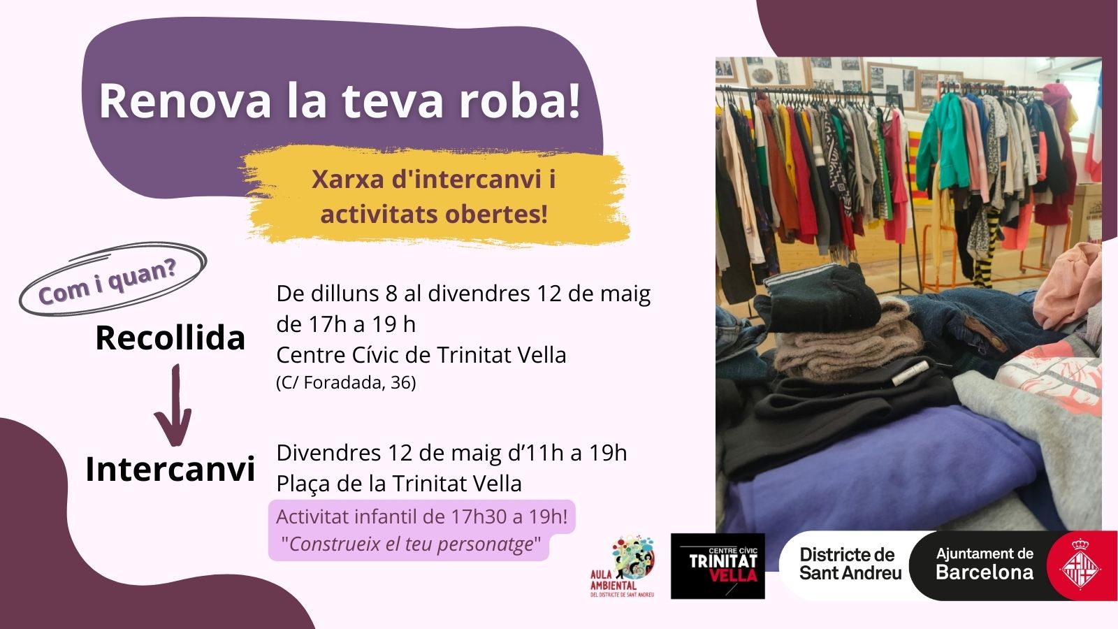 Renova la Roba al Centre Cívic Trinitat Vella