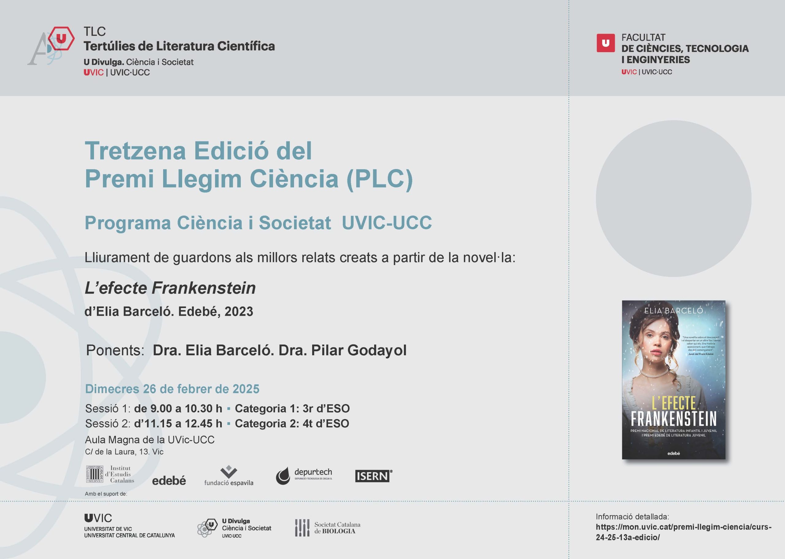 Tretzena Edició del Premi Llegim Ciència (PLC)