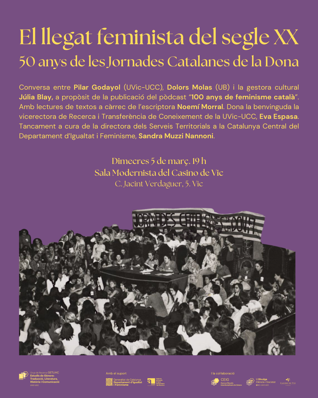 El llegat feminista del seble XX, 50 anys de les Jornades Catalanes de la Dona